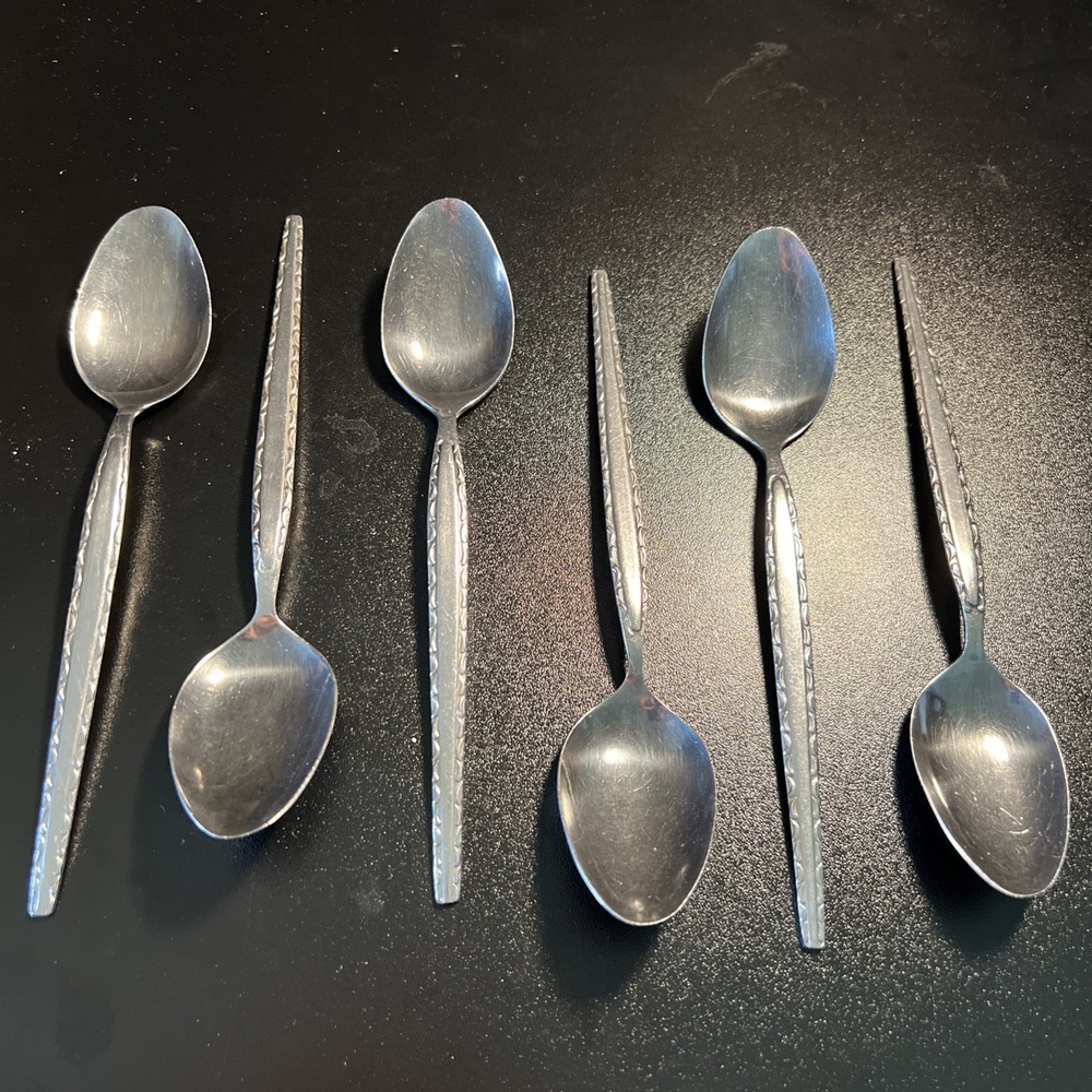 Lot of 6 Rogers Co Stanley Roberts ENSENADA Soup Spoons Stainless Flatware 7.75"